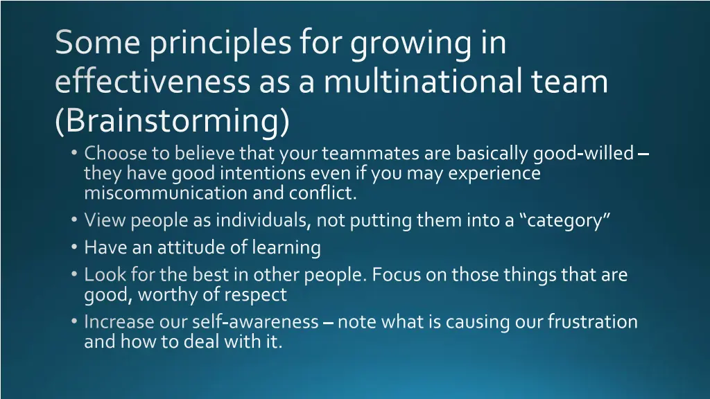 some principles for growing in effectiveness