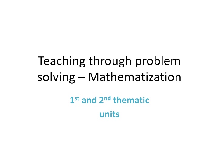teaching through problem solving mathematization