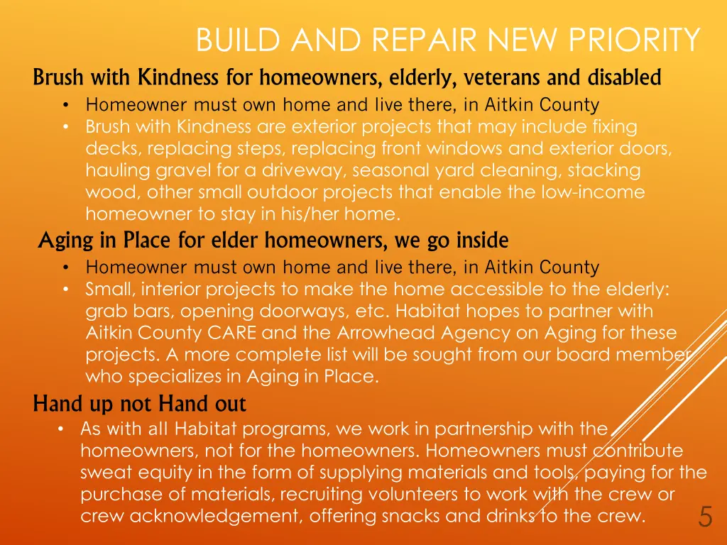 build and repair new priority brush with kindness