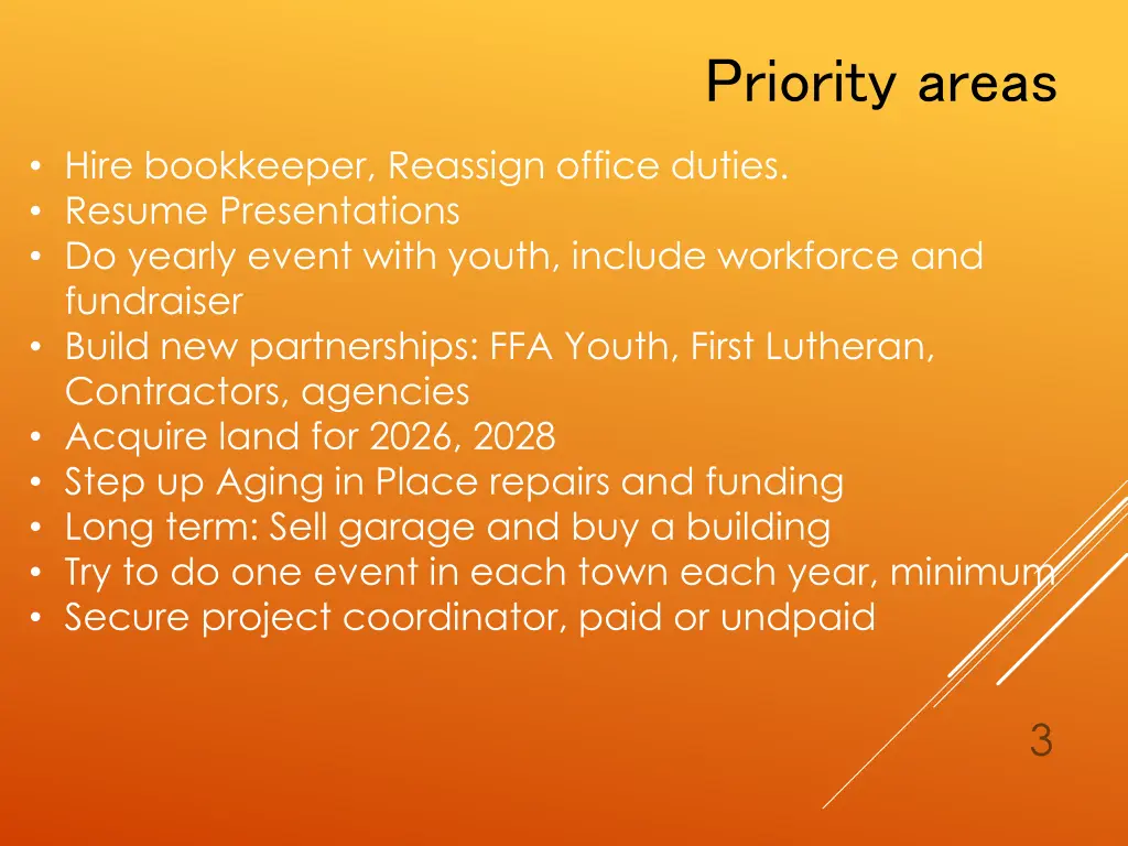 priority areas