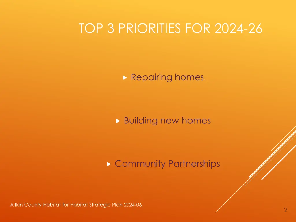 top 3 priorities for 2024 26