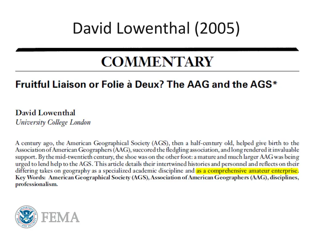 david lowenthal 2005