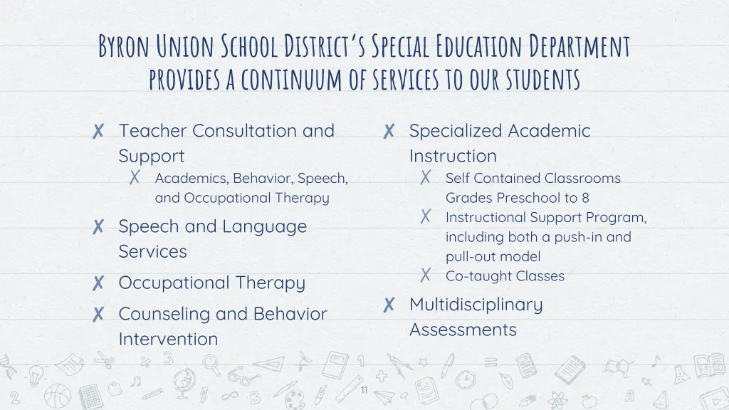 byron union school district s special education