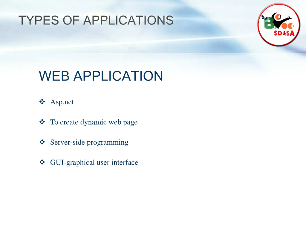 types of applications 2
