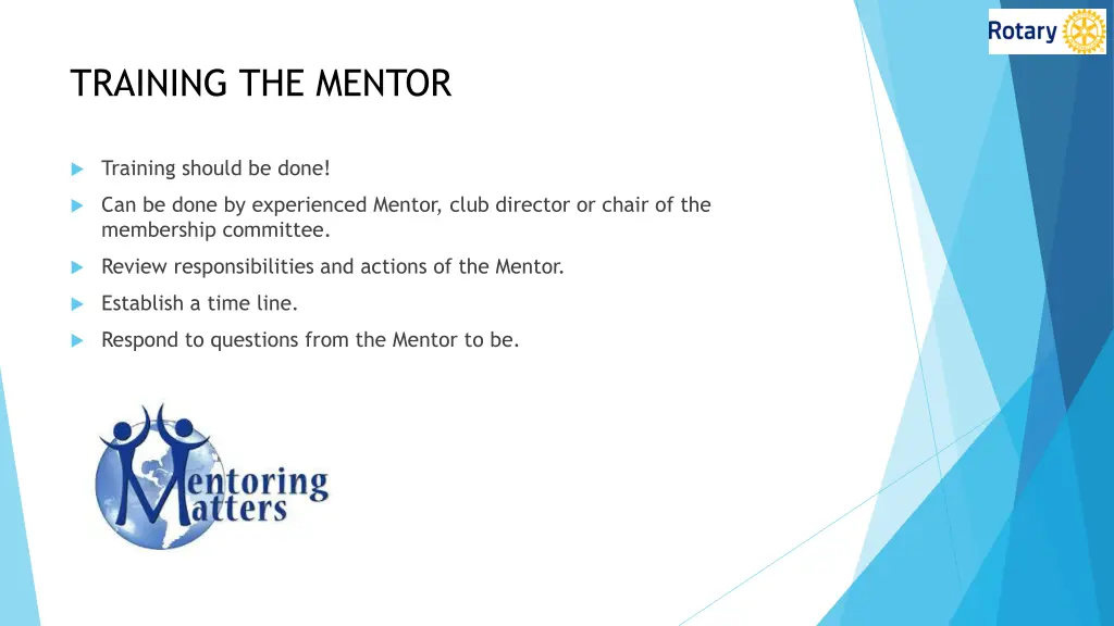 training the mentor