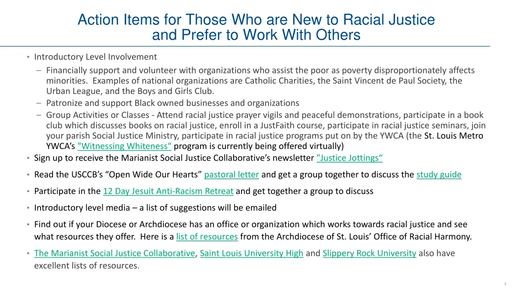 action items for those who are new to racial 1