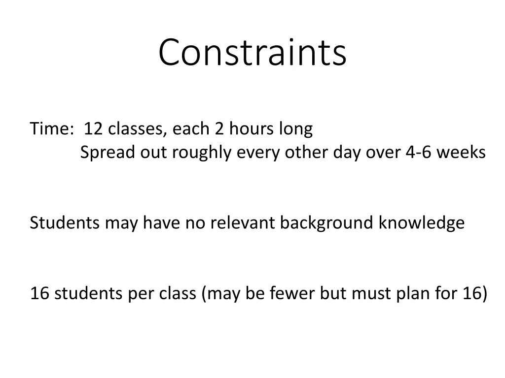 constraints