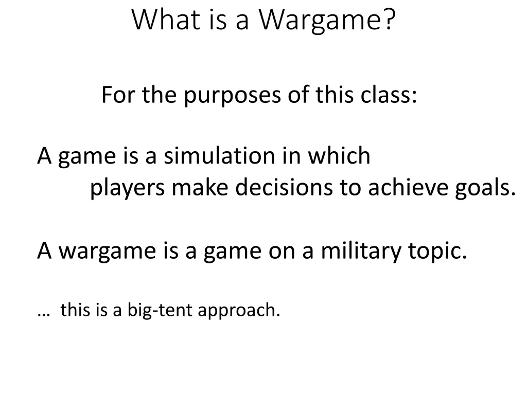 what is a wargame