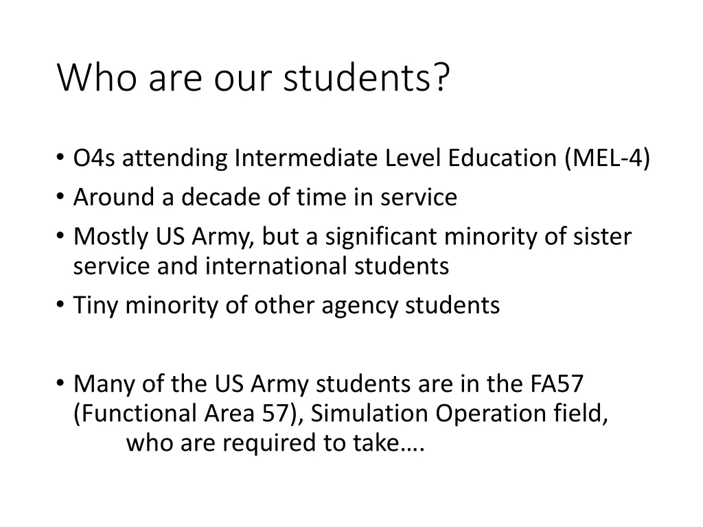 who are our students