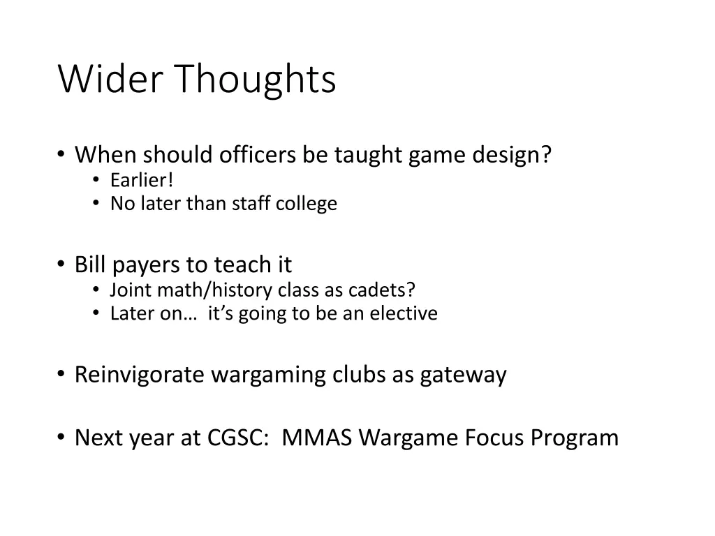 wider thoughts