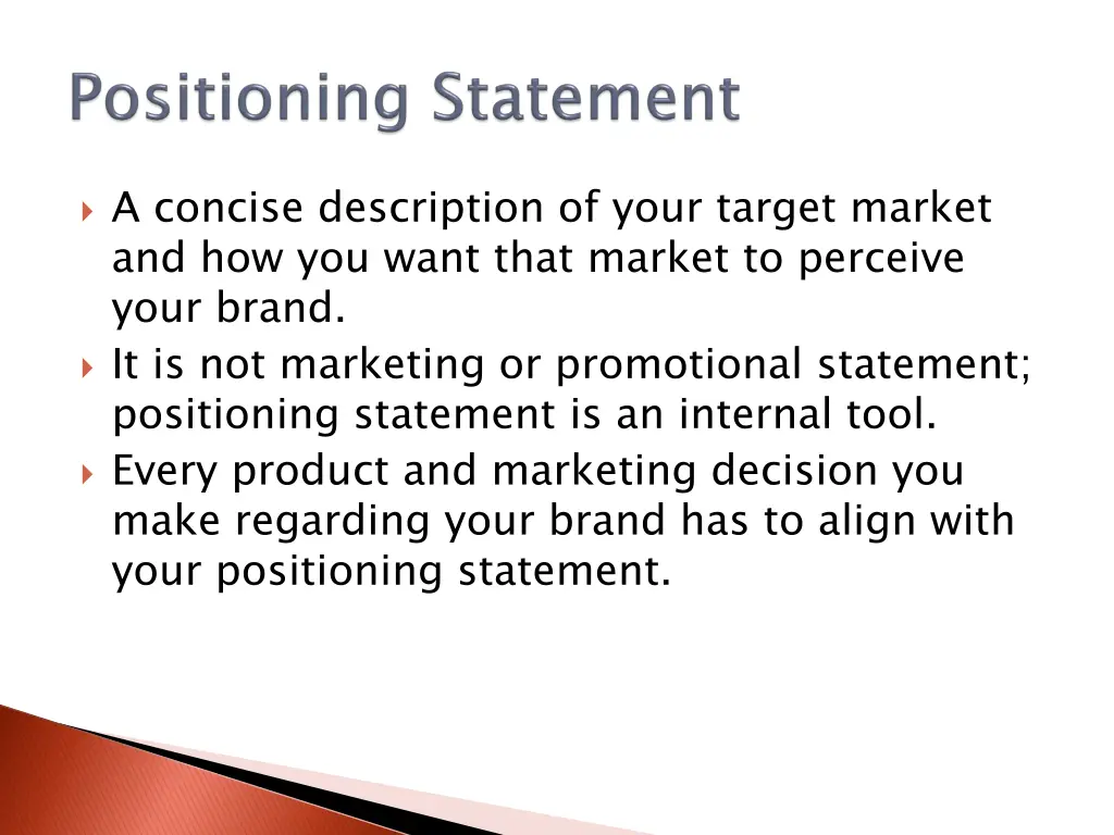 a concise description of your target market