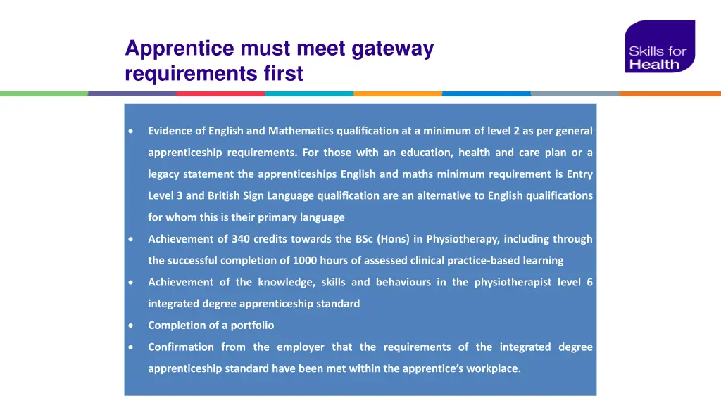 apprentice must meet gateway requirements first