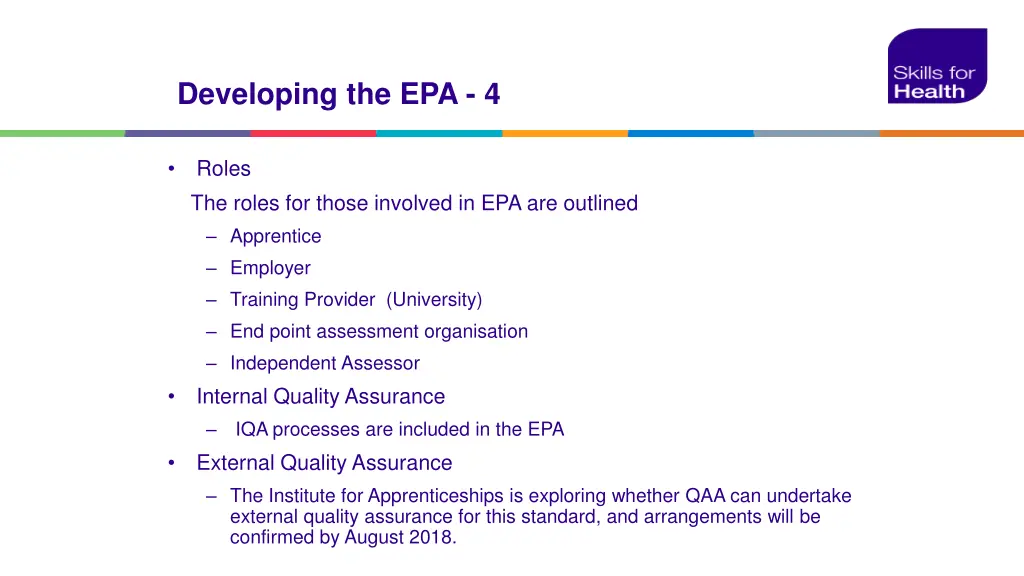 developing the epa 4