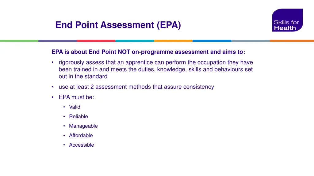 end point assessment epa