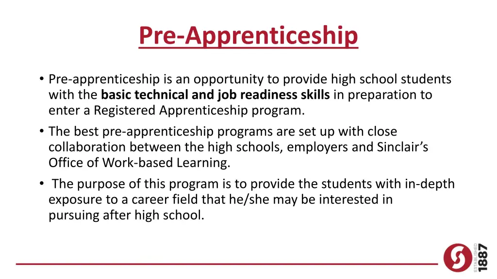 pre apprenticeship