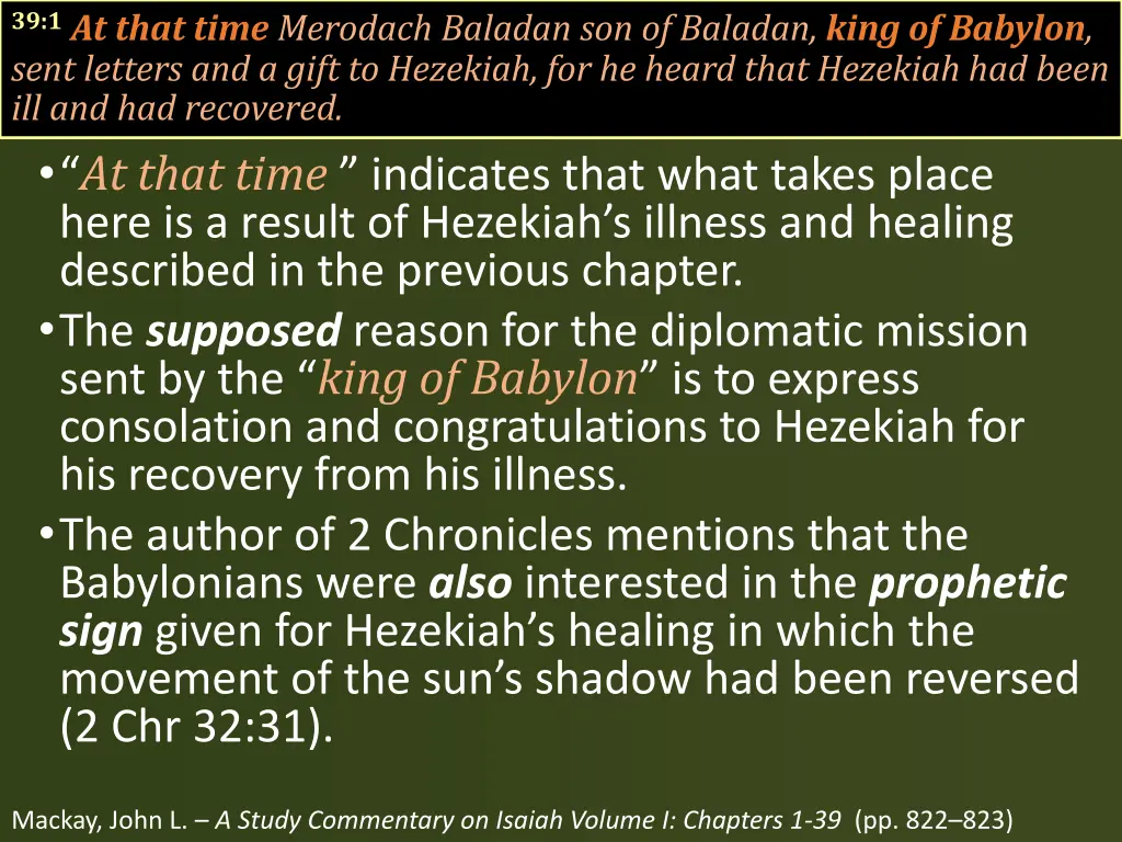 39 1 at that time merodach baladan son of baladan