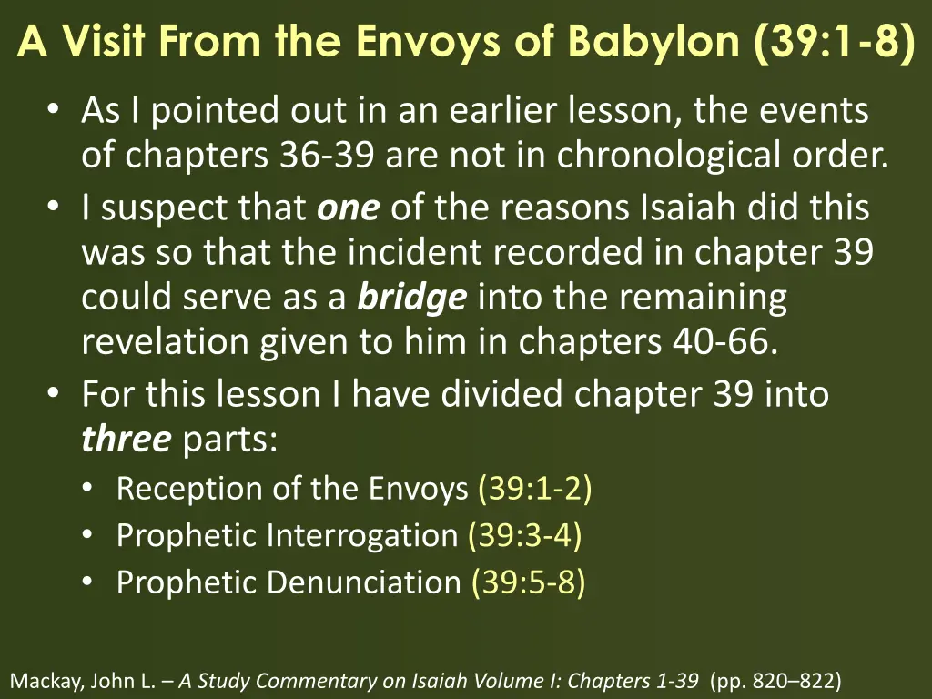 a visit from the envoys of babylon