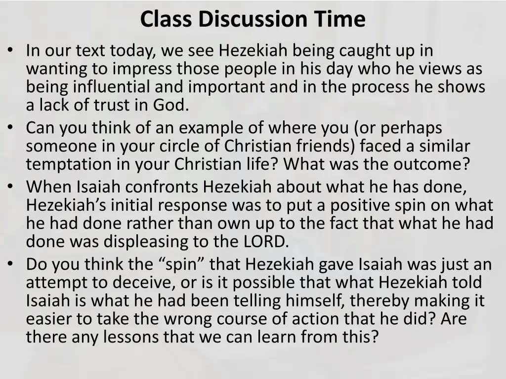 class discussion time 1