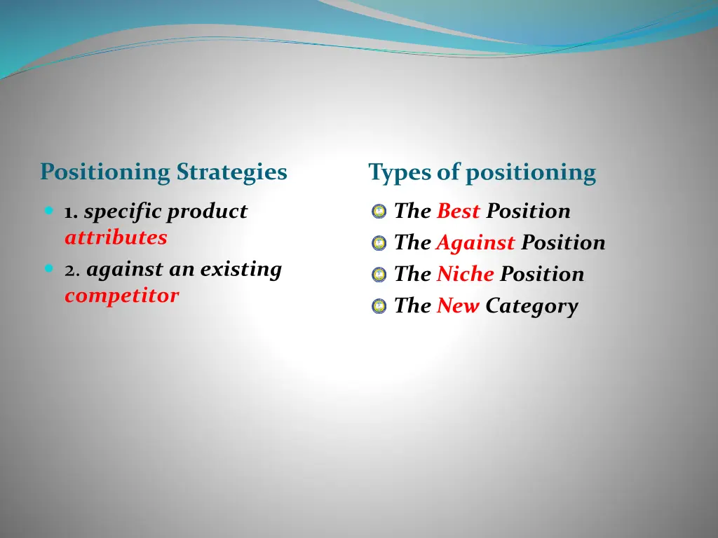 positioning strategies