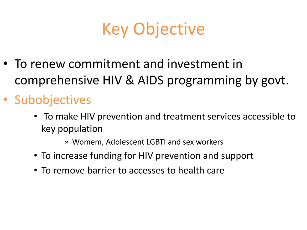 key objective