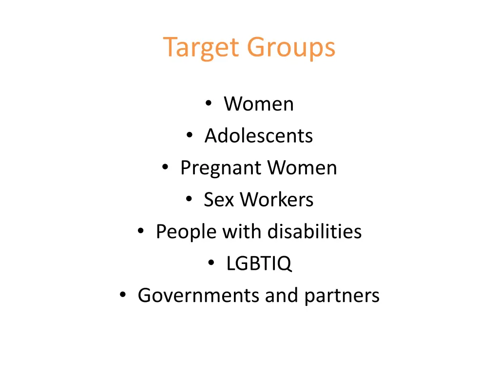 target groups