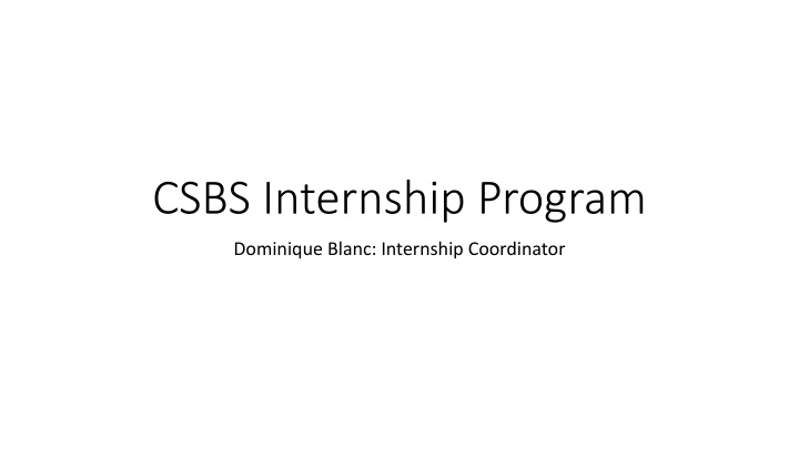 csbs internship program