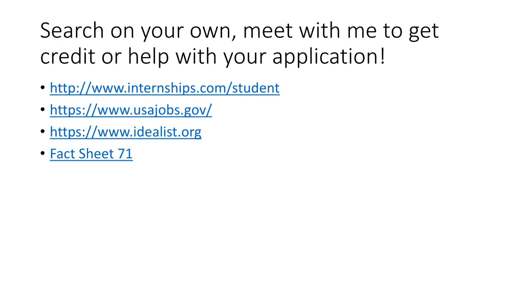 search on your own meet with me to get credit