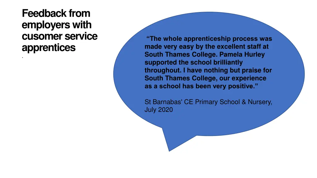 feedback from employers with cusomer service