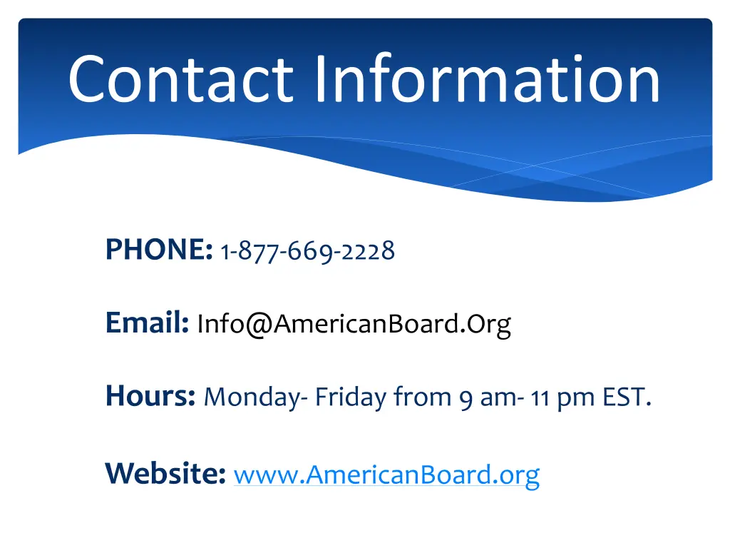 contact information