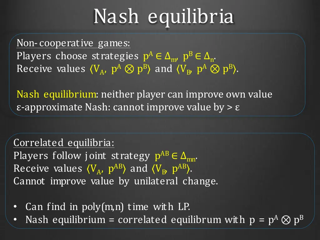 nash equilibria