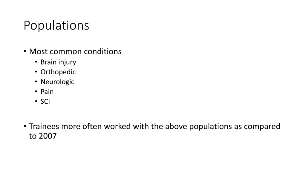 populations
