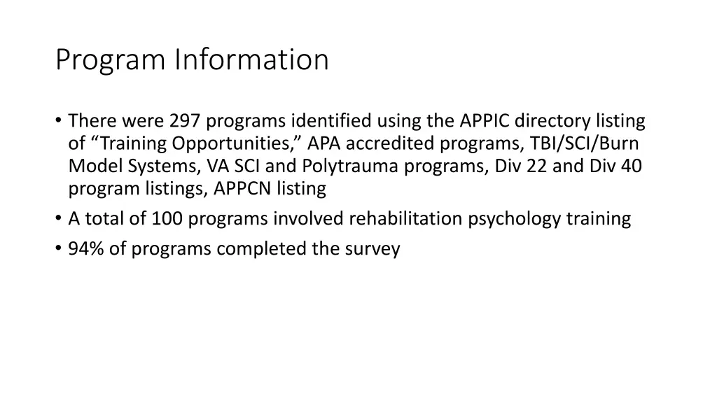 program information 1