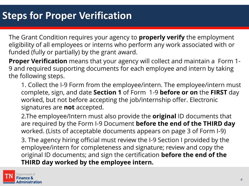 steps for proper verification