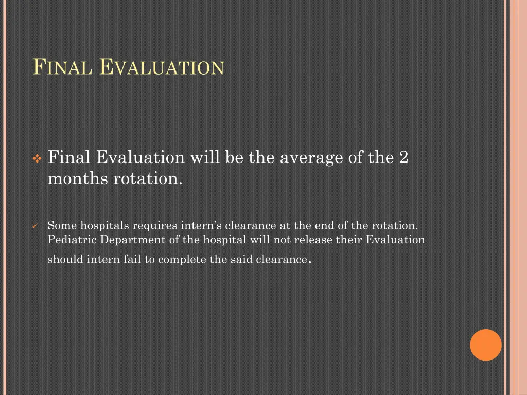f inal e valuation