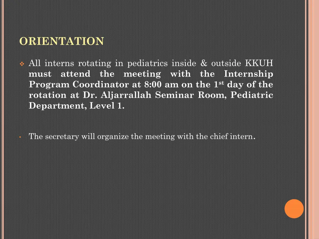 orientation