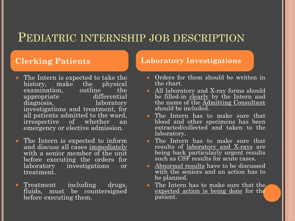 p ediatric internship job description
