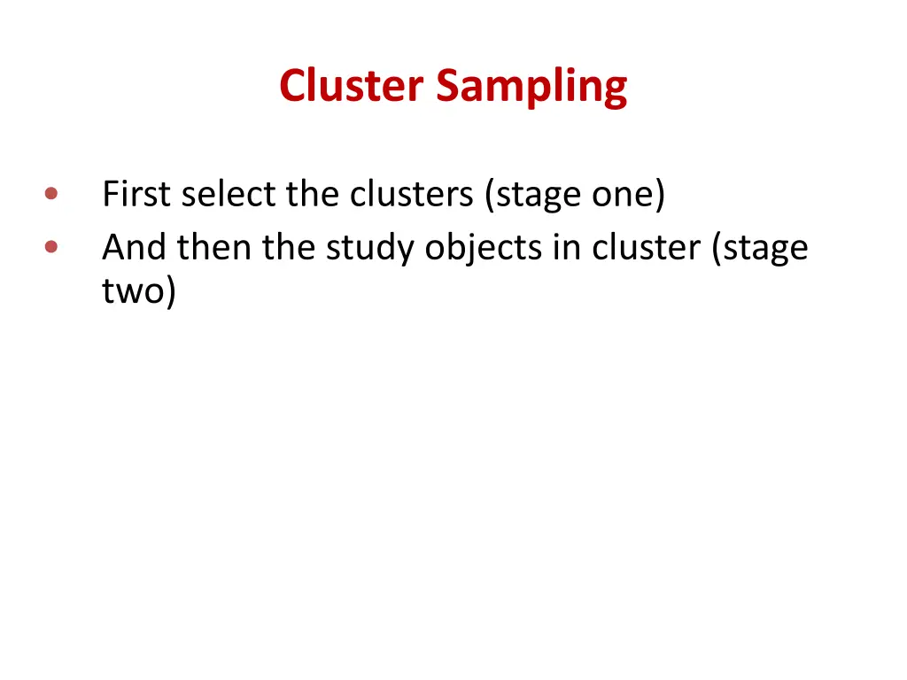 cluster sampling
