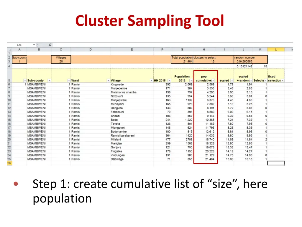 cluster sampling tool 1