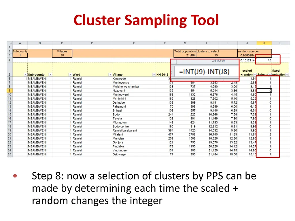 cluster sampling tool 7