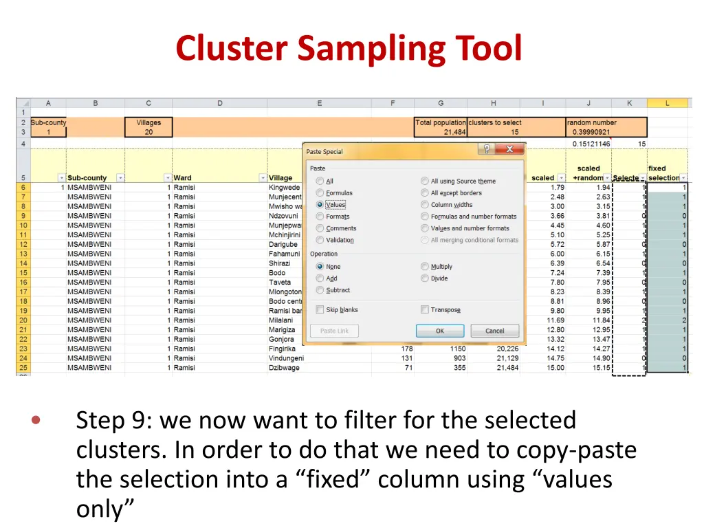 cluster sampling tool 8