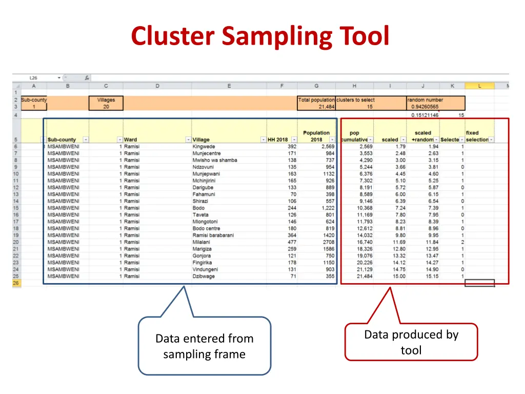 cluster sampling tool