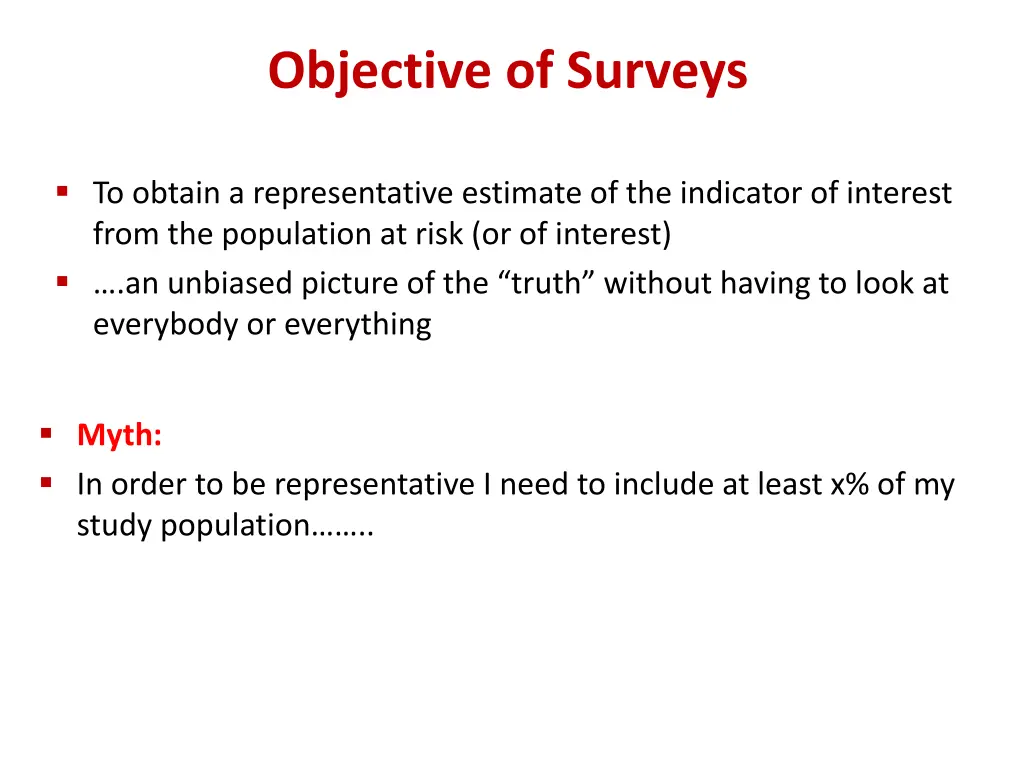 objective of surveys