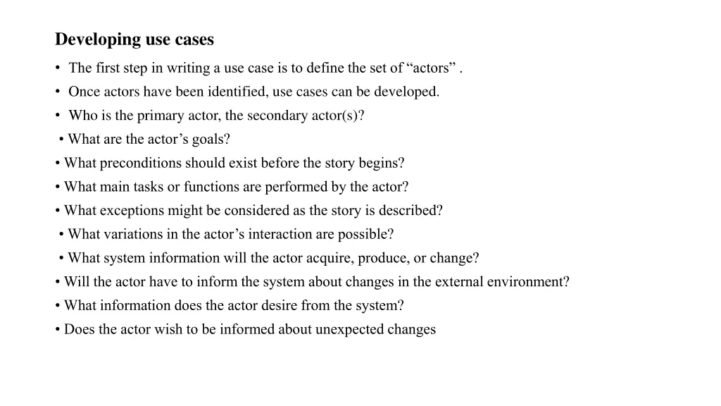 developing use cases