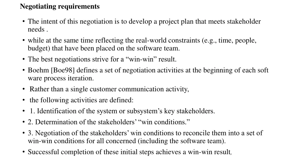 negotiating requirements