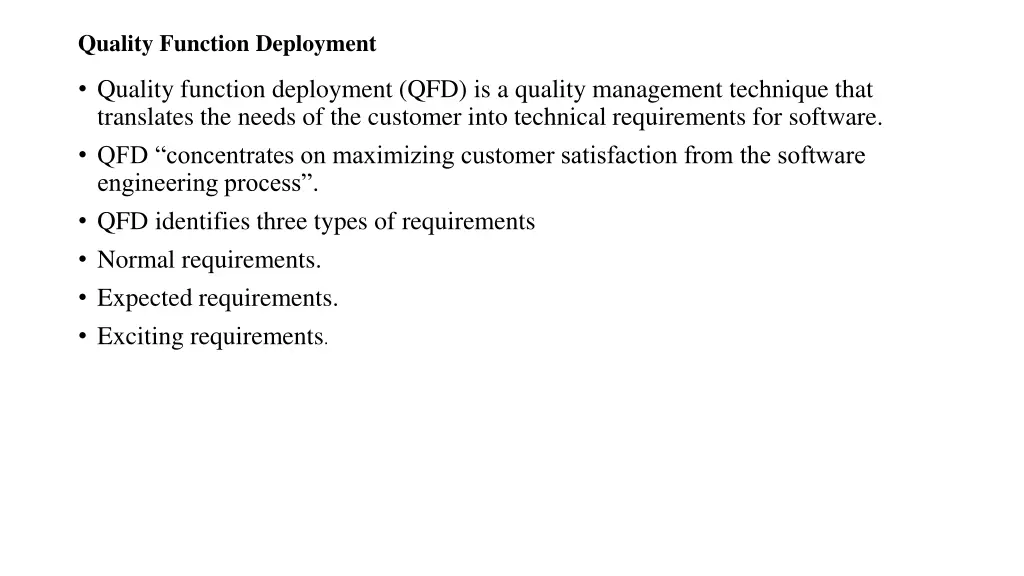 quality function deployment