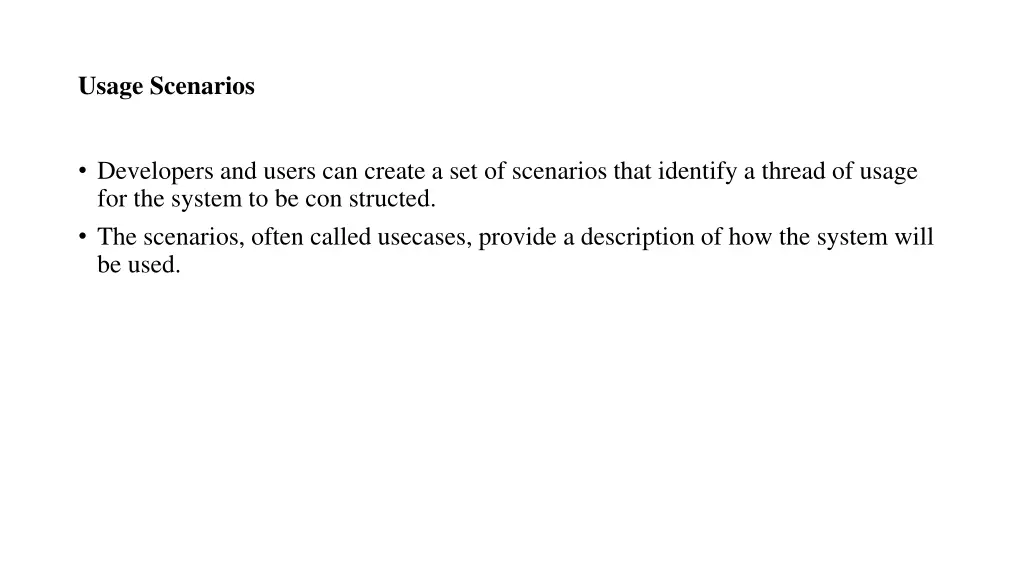 usage scenarios