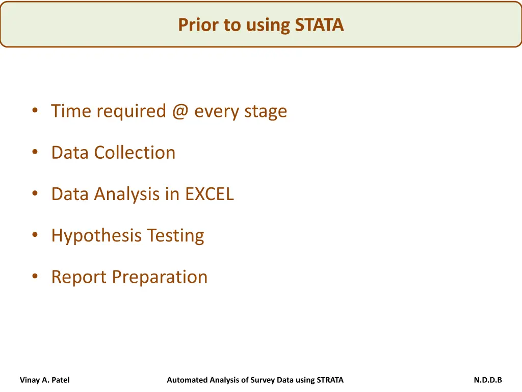 prior to using stata