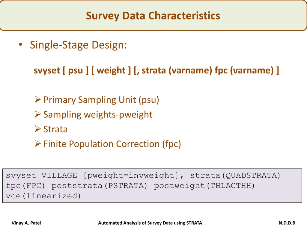 survey data characteristics