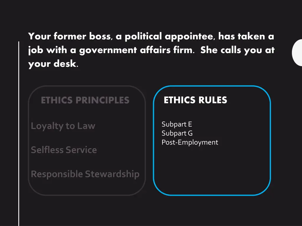 your former boss a political appointee has taken 1