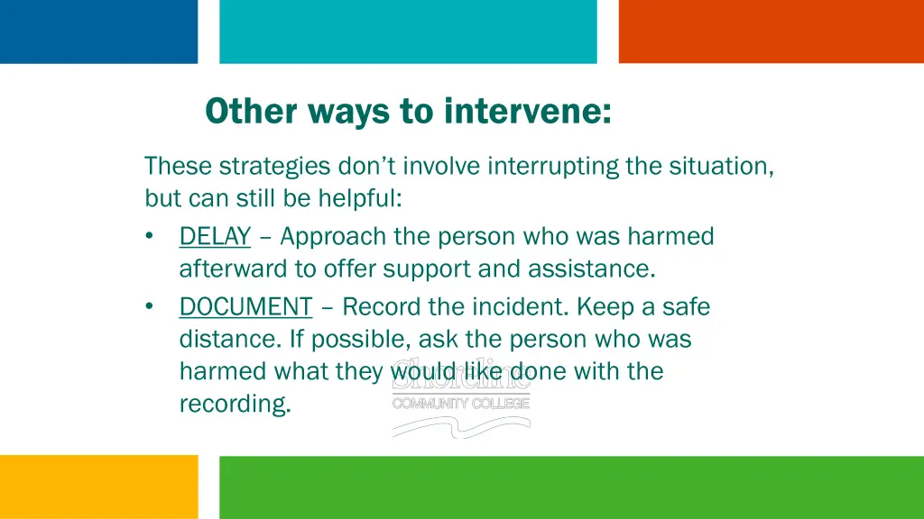 other ways to intervene